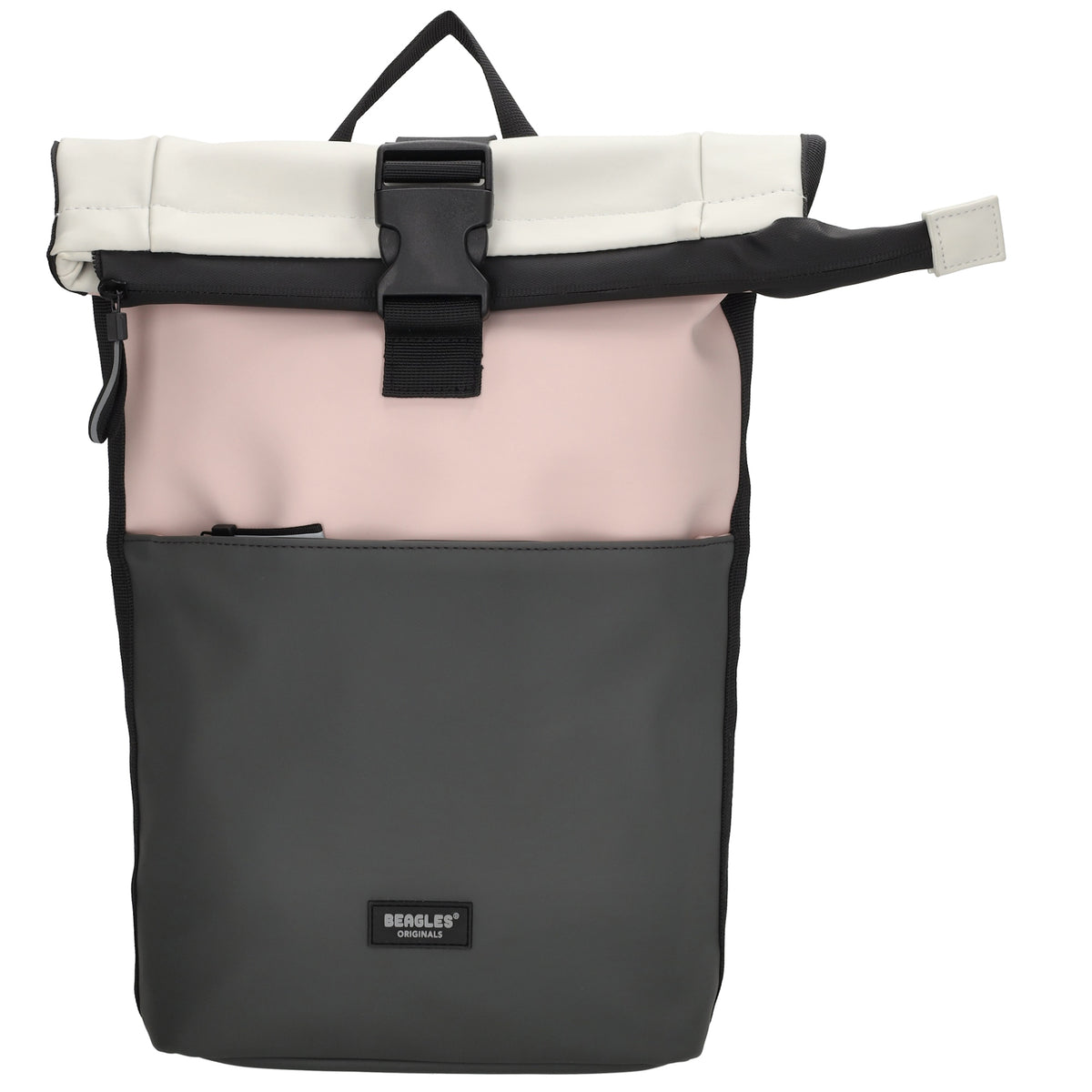 Rolltoprucksack 42x28x10cm in Rosa Multicolor mit Klickverschluss - leder-accessoires.com