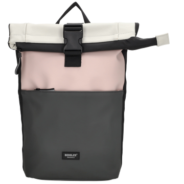 Rolltoprucksack 42x28x10cm in Rosa Multicolor mit Klickverschluss - leder-accessoires.com