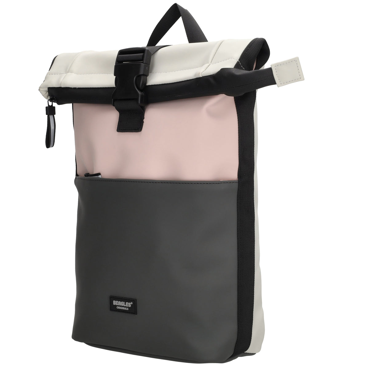 Rolltoprucksack 42x28x10cm in Rosa Multicolor mit Klickverschluss - leder-accessoires.com