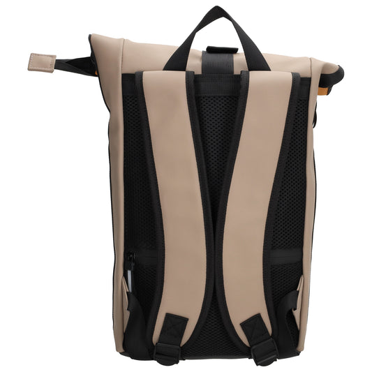 Rolltop-Rucksack 28x42cm in Ockergelb mit Reißverschluss und Steckfach - leder-accessoires.com