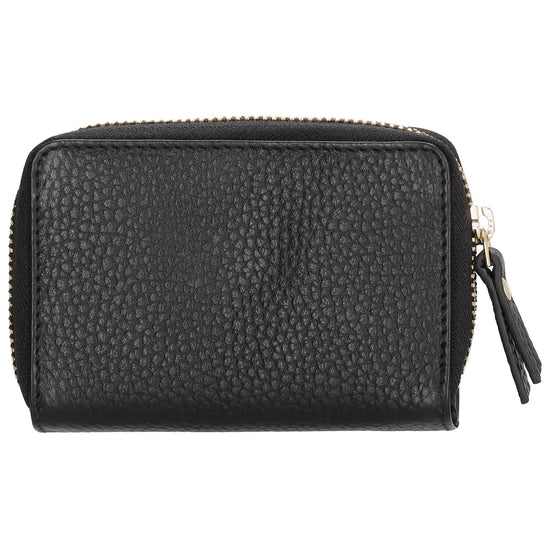 Kartenetui| Safty Wallet 11x7cm in Schwarz und Rundumreißverschluss - leder-accessoires.com