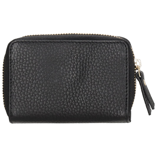 Kartenetui| Safty Wallet 11x7cm in Schwarz und Rundumreißverschluss - leder-accessoires.com