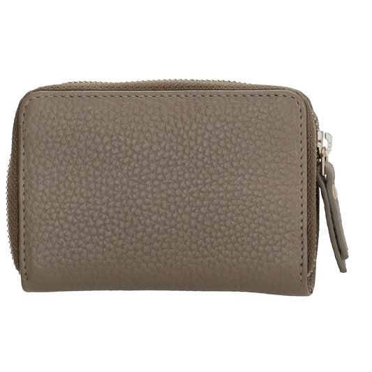 Kartenetui| Safty Wallet 11x7cm in Taupe und Rundumreißverschluss - leder-accessoires.com