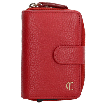 Kartenetui| Safty Wallet 11x7cm in Rot und Rundumreißverschluss - leder-accessoires.com