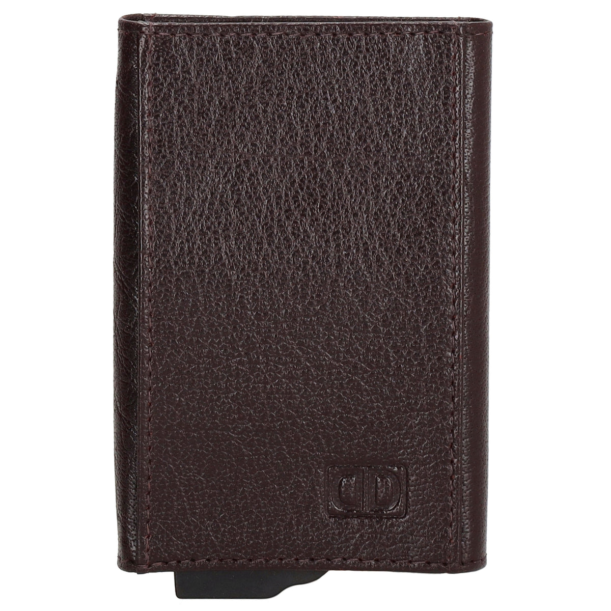 Kartenetui| Safty Wallet 10x7cm in Dunkelbraun mit RFID-Schutz - leder-accessoires.com