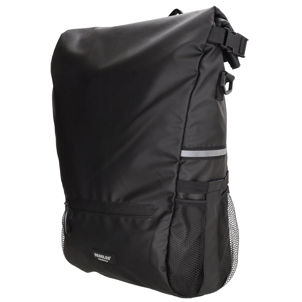 Fahrradtasche|Schultertasche mit Überschlag 48x26cm in Schwarz - leder-accessoires.com