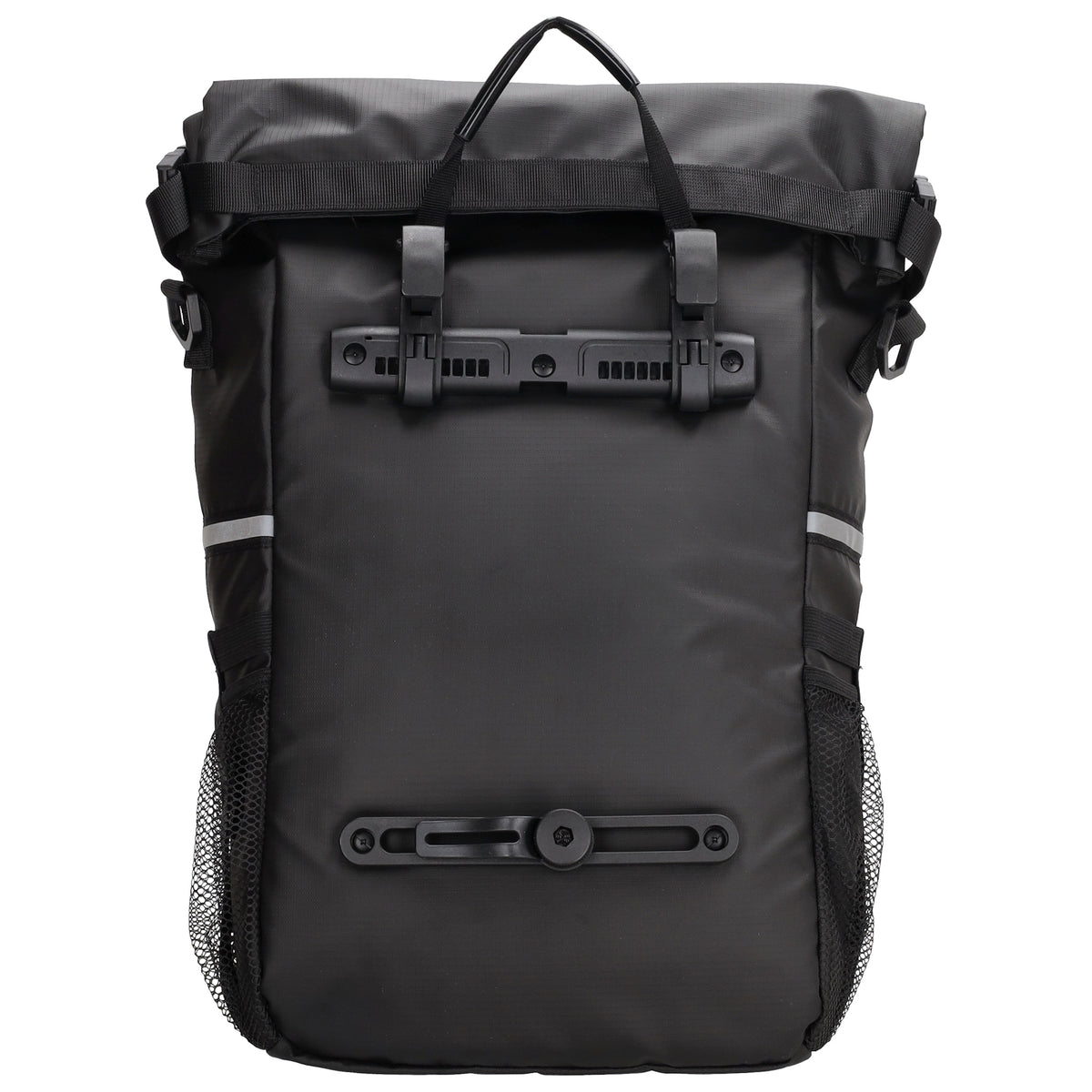 Fahrradtasche|Schultertasche mit Überschlag 48x26cm in Schwarz - leder-accessoires.com