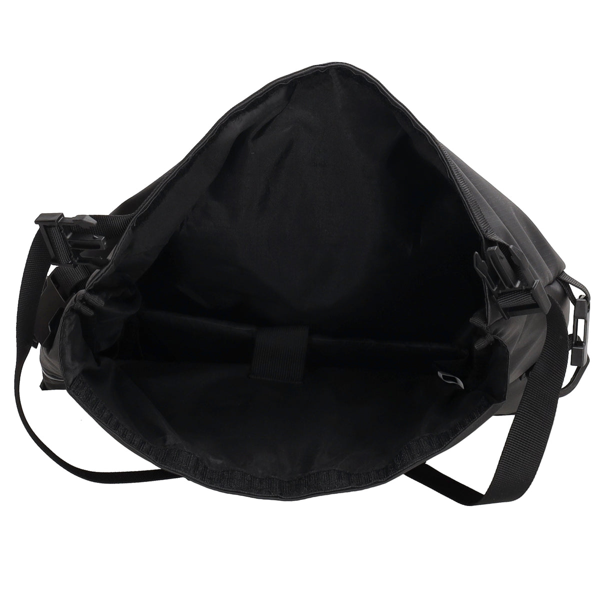 Fahrradtasche|Schultertasche mit Überschlag 48x26cm in Schwarz - leder-accessoires.com