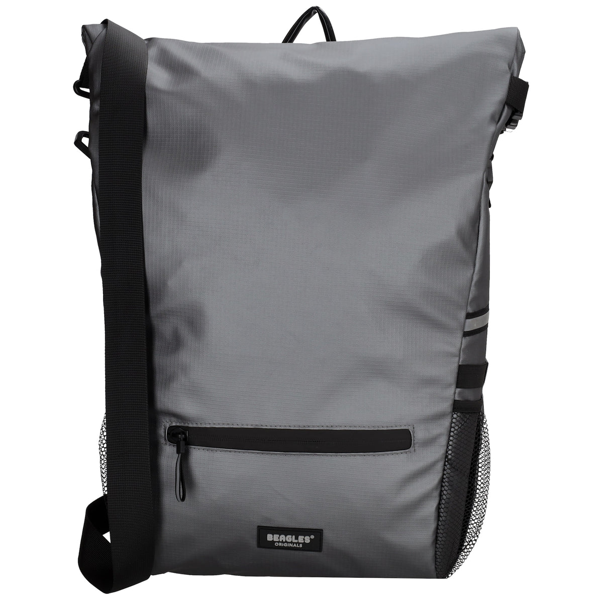 Fahrradtasche|Schultertasche mit Überschlag 48x26cm in Grau - leder-accessoires.com