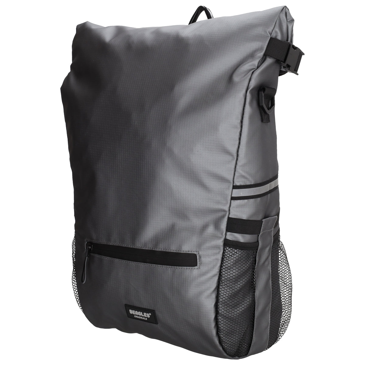 Fahrradtasche|Schultertasche mit Überschlag 48x26cm in Grau - leder-accessoires.com