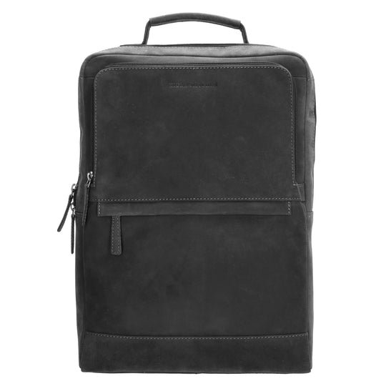 Businessrucksack 30x 41cm in Schwarz aus Leder - leder-accessoires.com