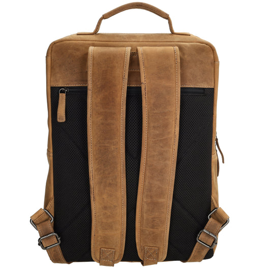 Businessrucksack 30x 41cm in Cognac aus Leder - leder-accessoires.com