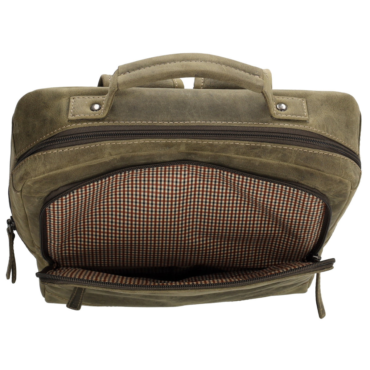 Businessrucksack 30x 41cm in Oliv aus Leder - leder-accessoires.com