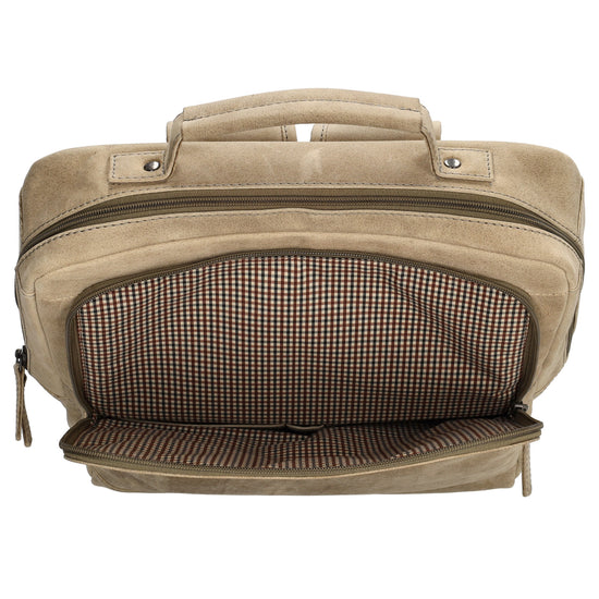 Businessrucksack 30x 41cm in Beige|Sand aus Leder - leder-accessoires.com