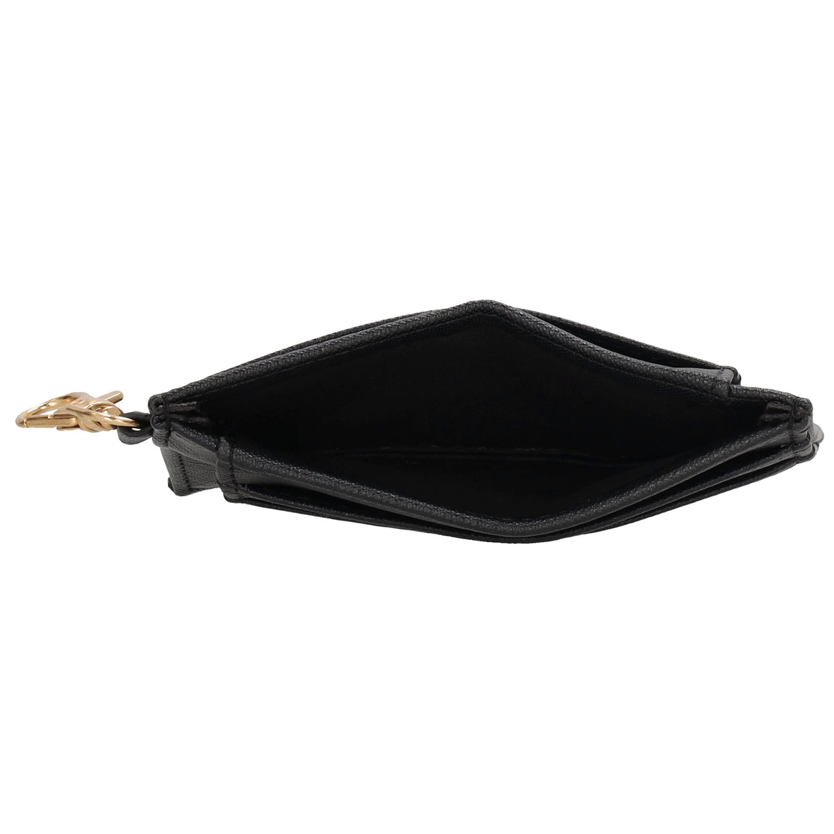 Kartenetui 11,5x8,5cm in Schwarz mit Karabiner - leder-accessoires.com