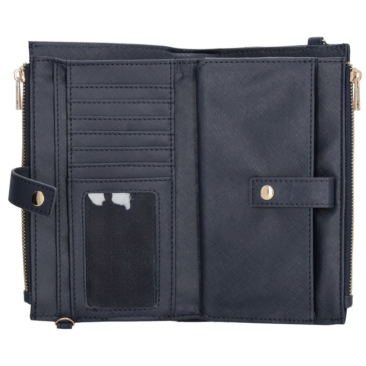Börse|Handytasche 12x18,5cm in Blau mit Umhängeriemen - leder-accessoires.com