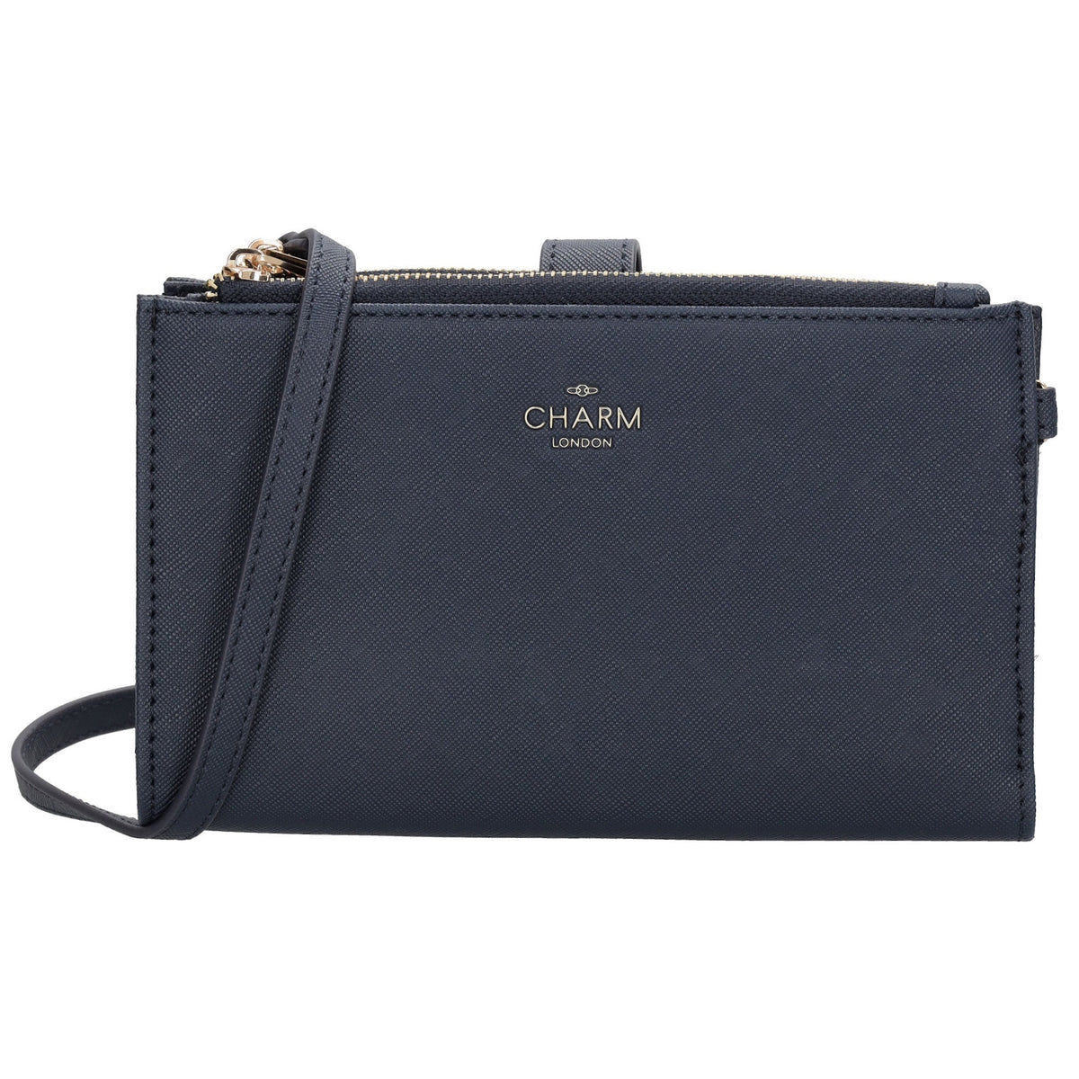 Börse|Handytasche 12x18,5cm in Blau mit Umhängeriemen - leder-accessoires.com