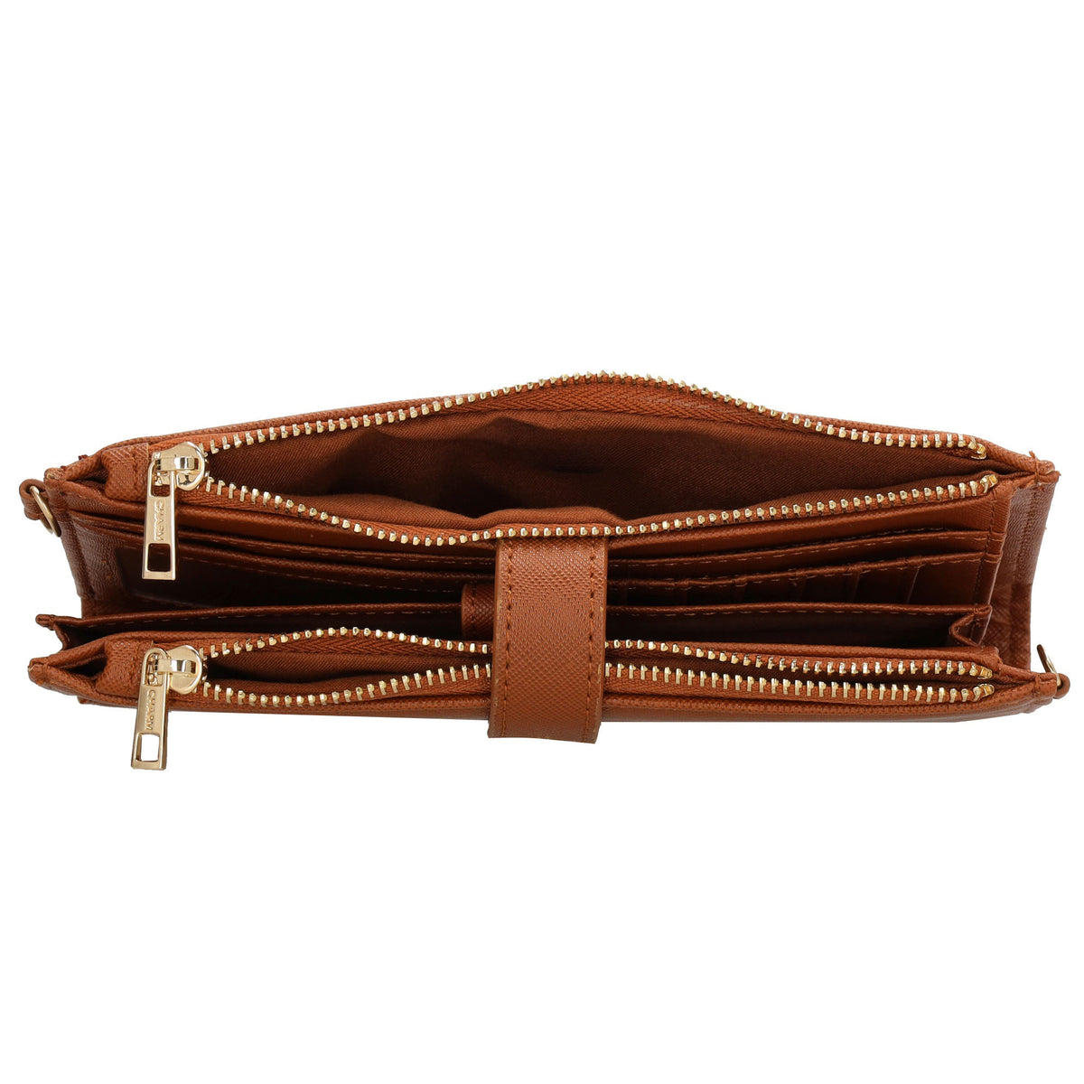 Börse|Handytasche 12x18,5cm in Cognac mit Umhängeriemen - leder-accessoires.com