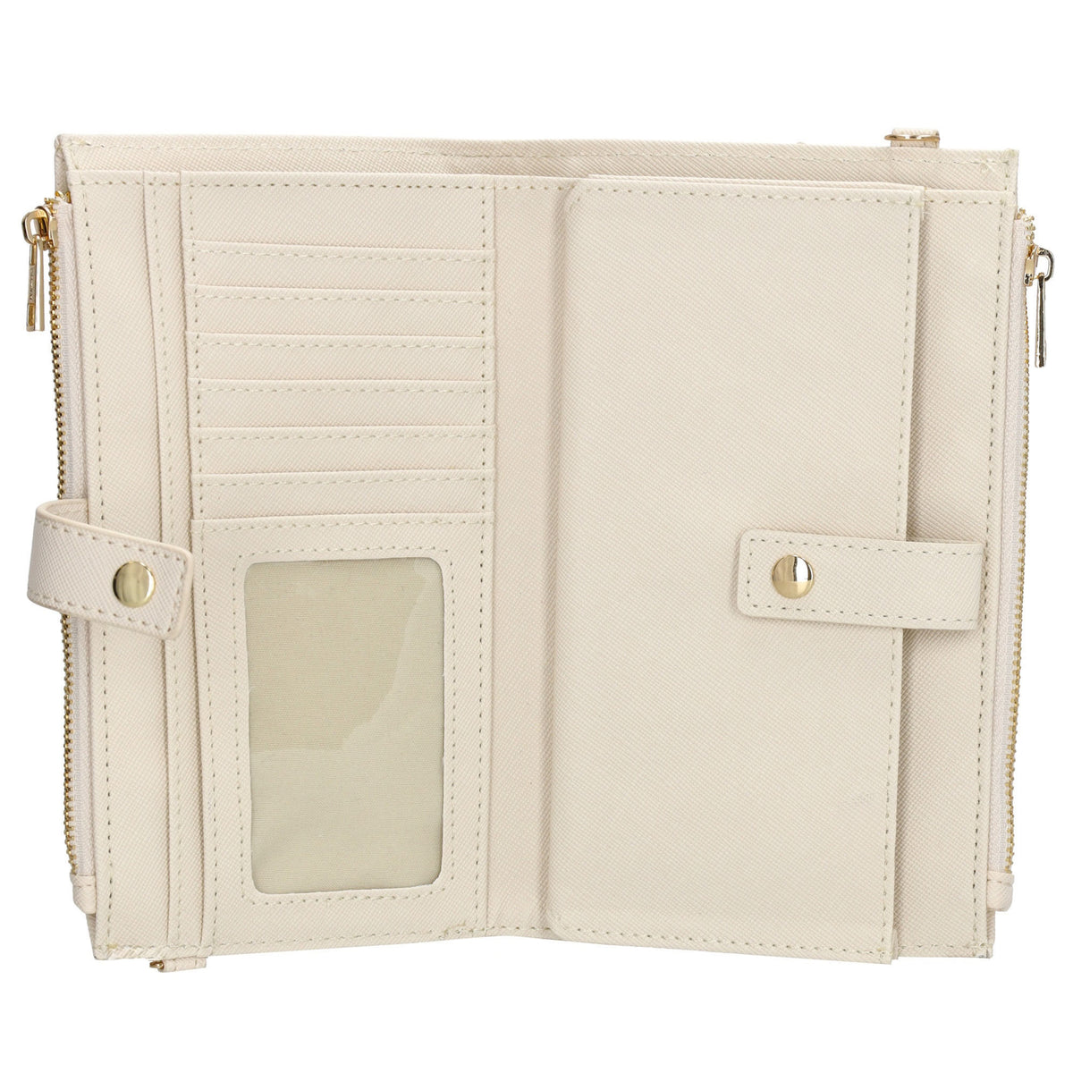 Börse|Handytasche 12x18,5cm in Creme mit Umhängeriemen - leder-accessoires.com
