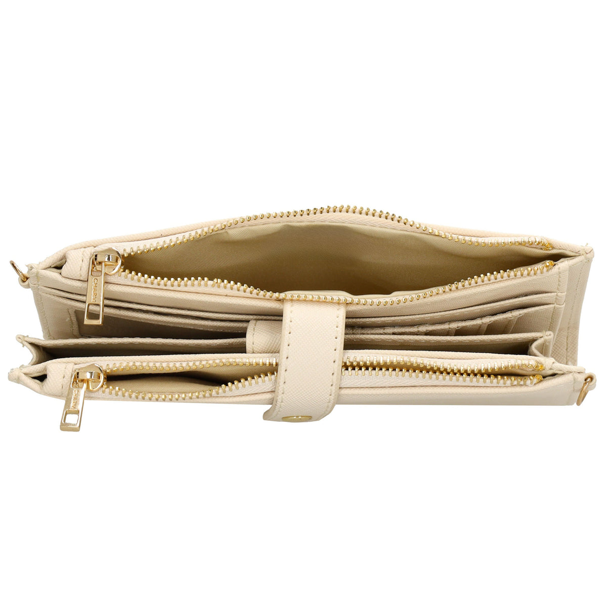 Börse|Handytasche 12x18,5cm in Creme mit Umhängeriemen - leder-accessoires.com