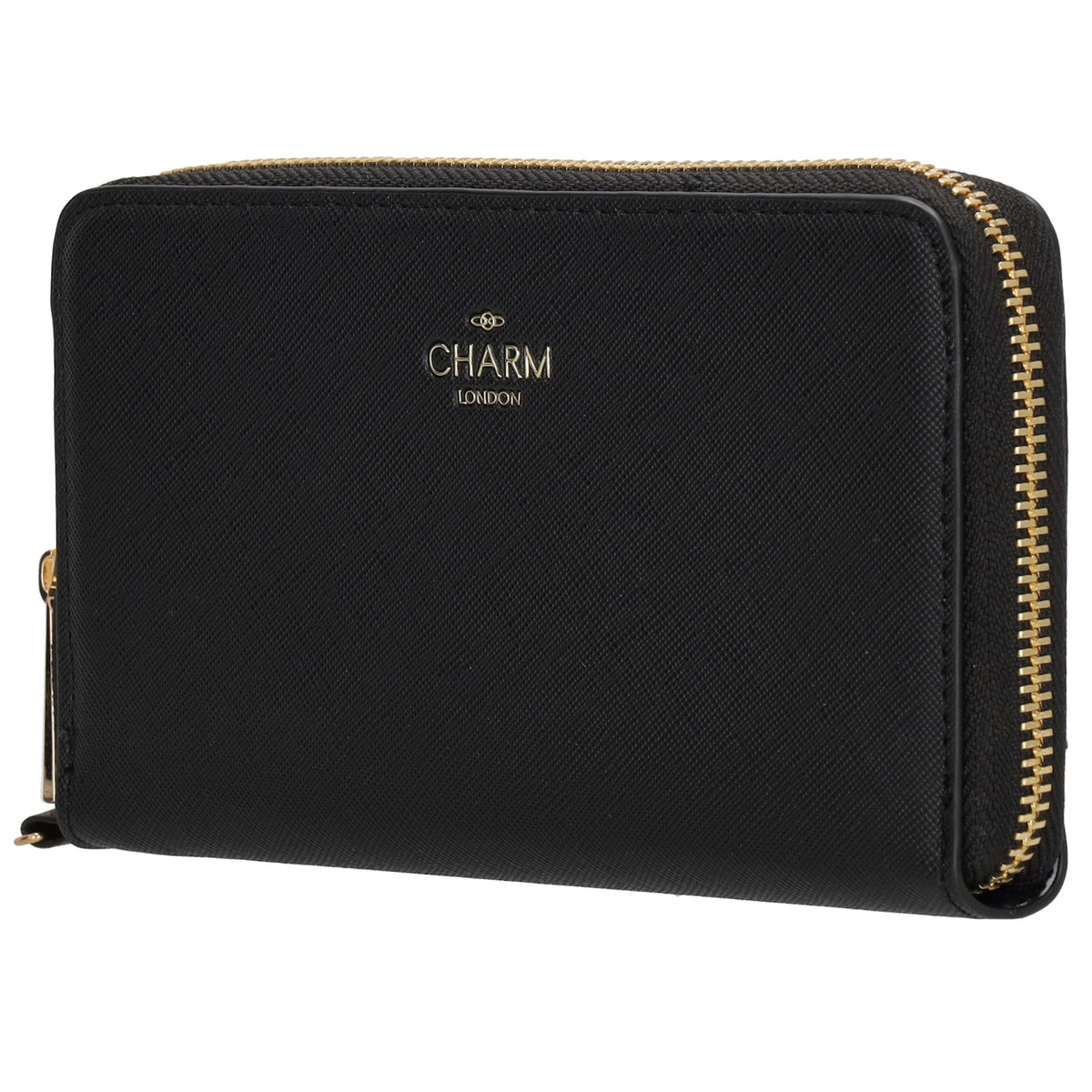 Börse 10x18cm in Schwarz mit Rundumreißverschluss und Handschlaufe - leder-accessoires.com
