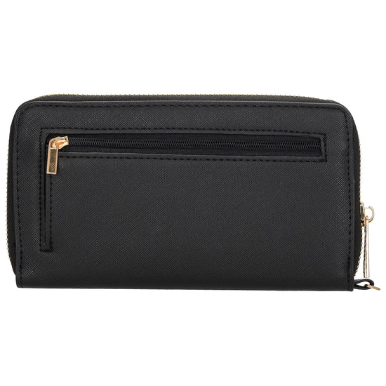 Börse 10x18cm in Schwarz mit Rundumreißverschluss und Handschlaufe - leder-accessoires.com