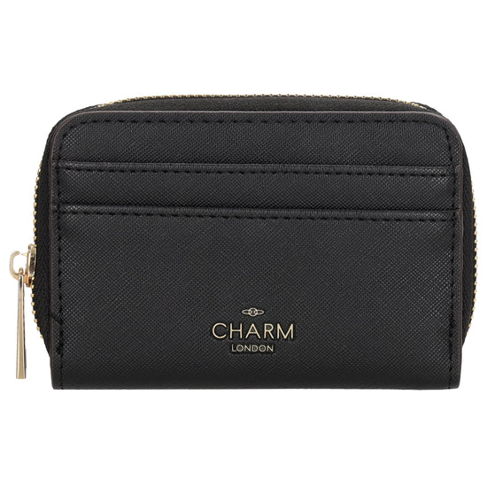 Börse|Kartenetui 12,5x8,5cm in Schwarz mit Reißverschluss - leder-accessoires.com
