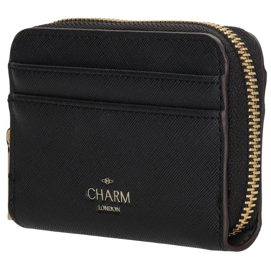 Börse|Kartenetui 12,5x8,5cm in Schwarz mit Reißverschluss - leder-accessoires.com