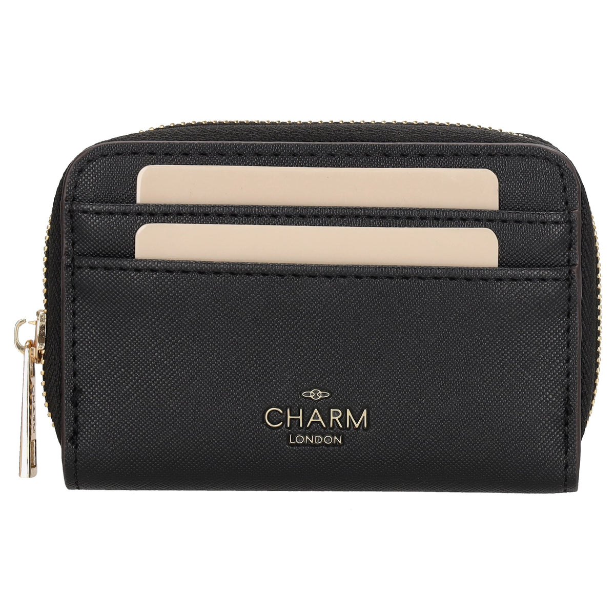 Börse|Kartenetui 12,5x8,5cm in Schwarz mit Reißverschluss - leder-accessoires.com