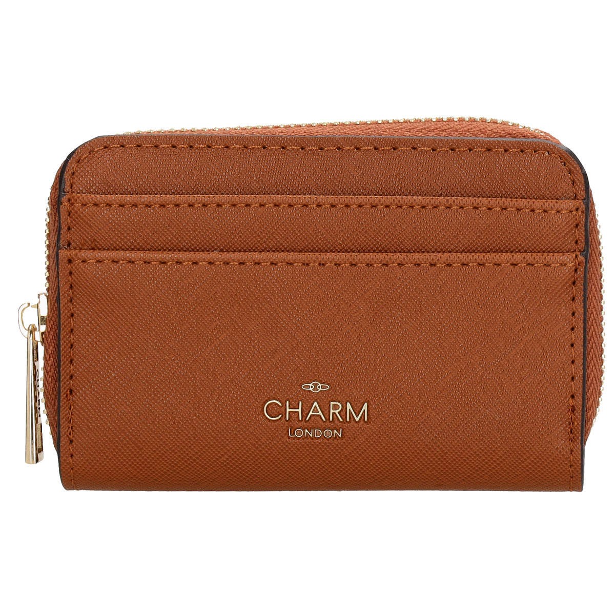 Börse|Kartenetui 12,5x8,5cm in Cognac mit Reißverschluss - leder-accessoires.com