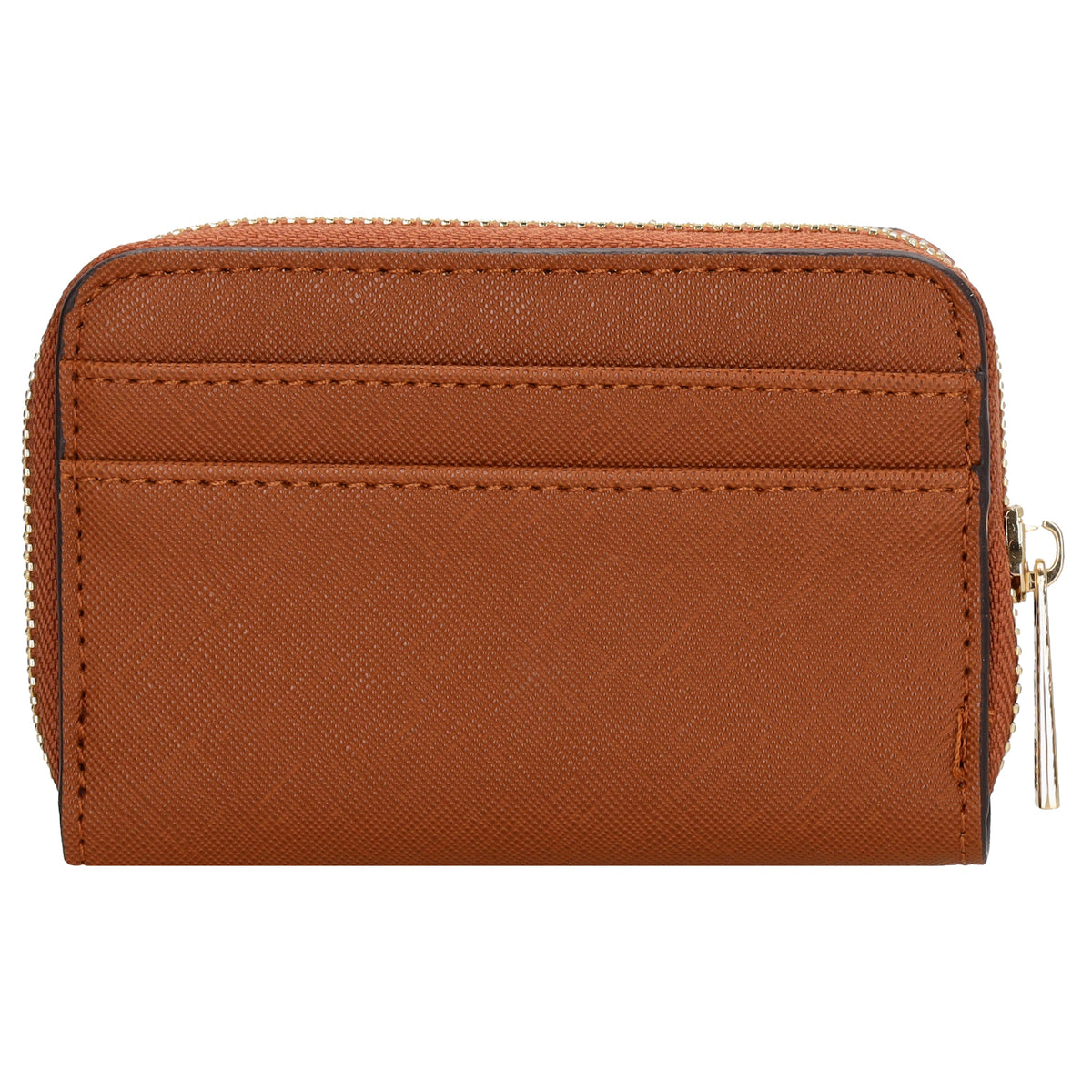Börse|Kartenetui 12,5x8,5cm in Cognac mit Reißverschluss - leder-accessoires.com