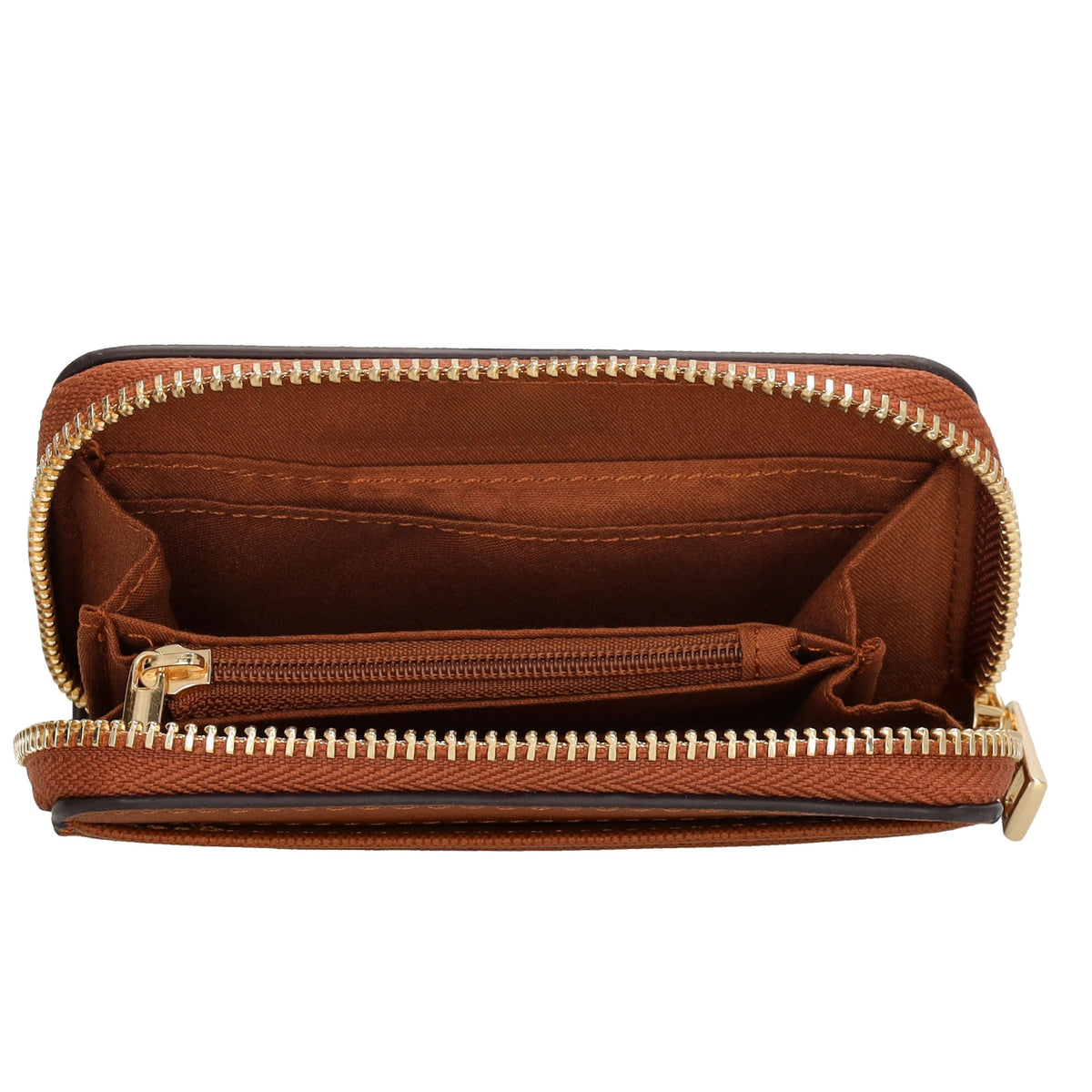 Börse|Kartenetui 12,5x8,5cm in Cognac mit Reißverschluss - leder-accessoires.com