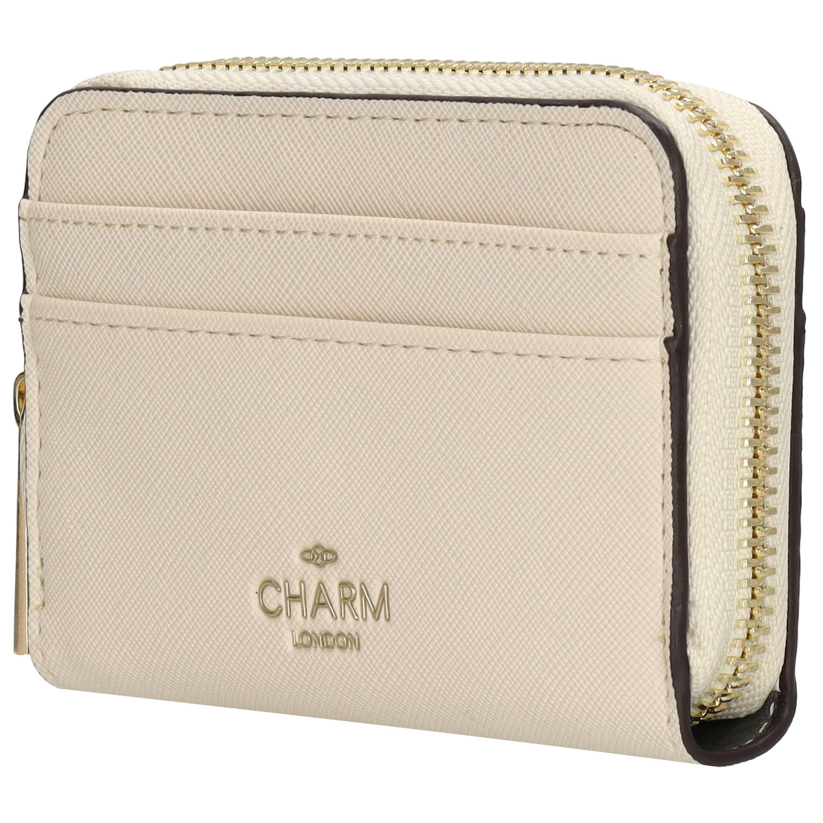 Börse|Kartenetui 12,5x8,5cm in Creme mit Reißverschluss - leder-accessoires.com