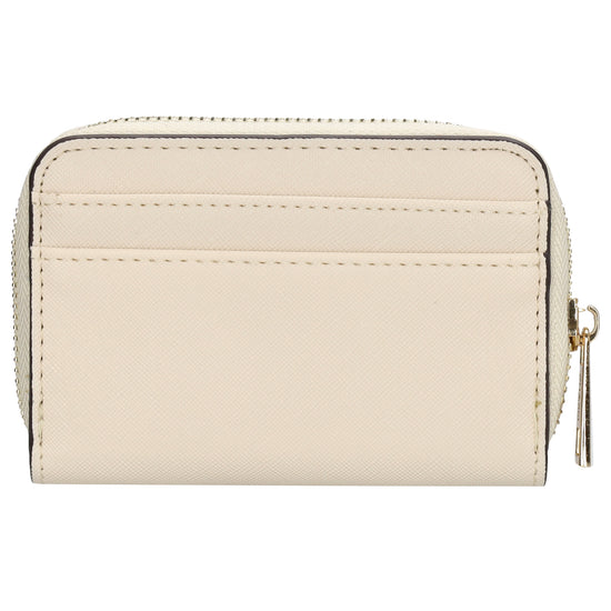 Börse|Kartenetui 12,5x8,5cm in Creme mit Reißverschluss - leder-accessoires.com