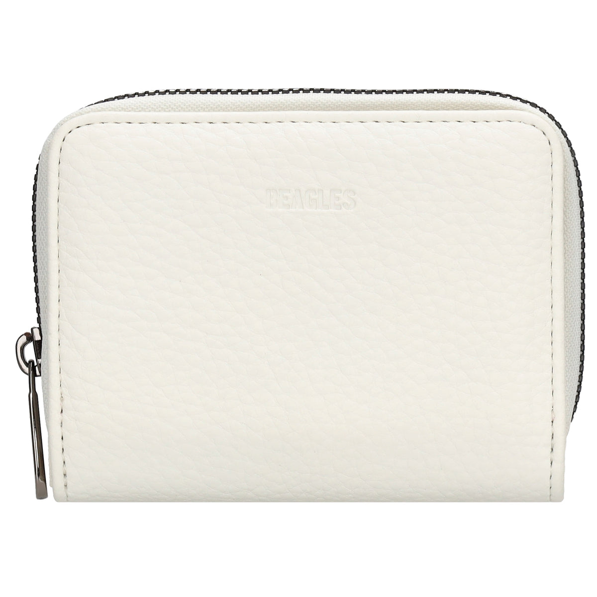 Damenbörse 12x9cm im Querformat in Weiß mit Druckknopf - leder-accessoires.com