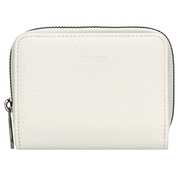 Damenbörse 12x9cm im Querformat in Weiß mit Druckknopf - leder-accessoires.com