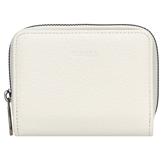 Damenbörse 12x9cm im Querformat in Weiß mit Druckknopf - leder-accessoires.com