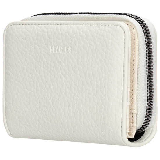 Damenbörse 12x9cm im Querformat in Weiß mit Druckknopf - leder-accessoires.com
