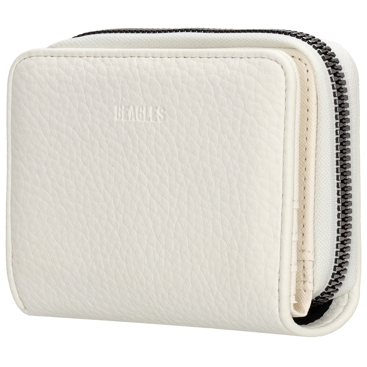 Damenbörse 12x9cm im Querformat in Weiß mit Druckknopf - leder-accessoires.com