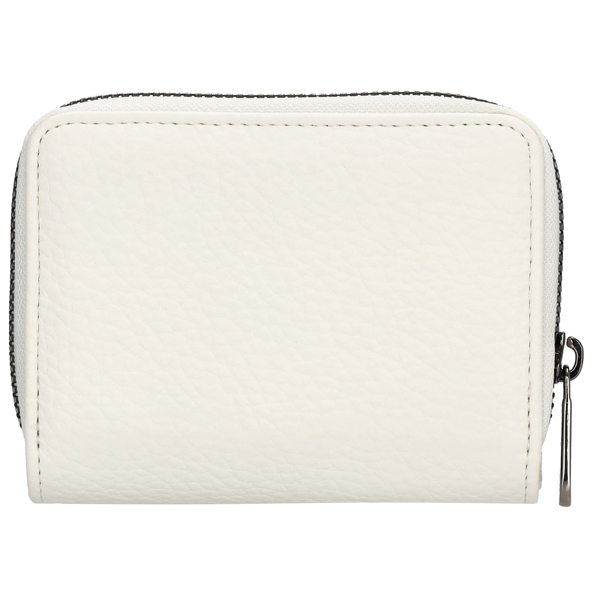 Damenbörse 12x9cm im Querformat in Weiß mit Druckknopf - leder-accessoires.com
