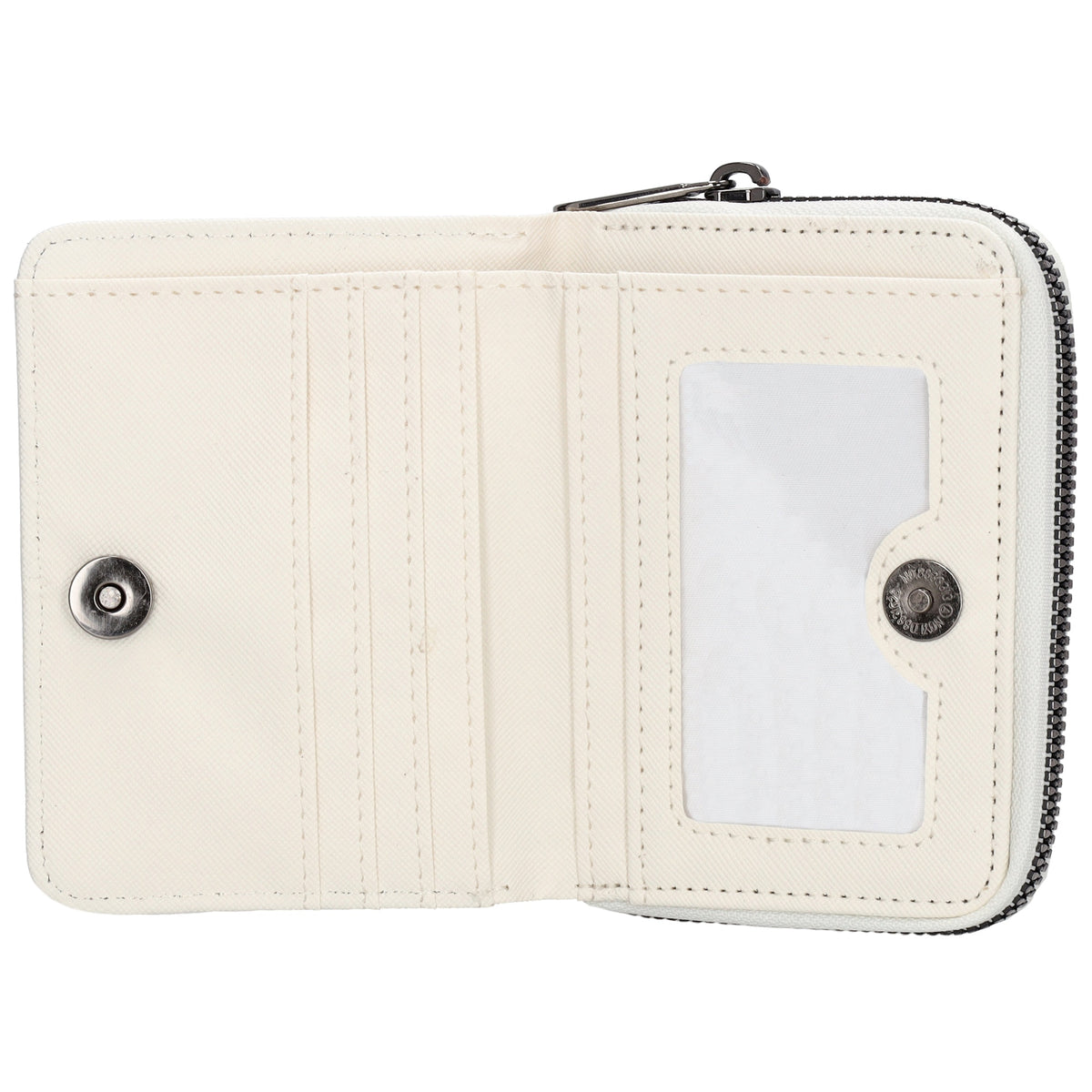 Damenbörse 12x9cm im Querformat in Weiß mit Druckknopf - leder-accessoires.com