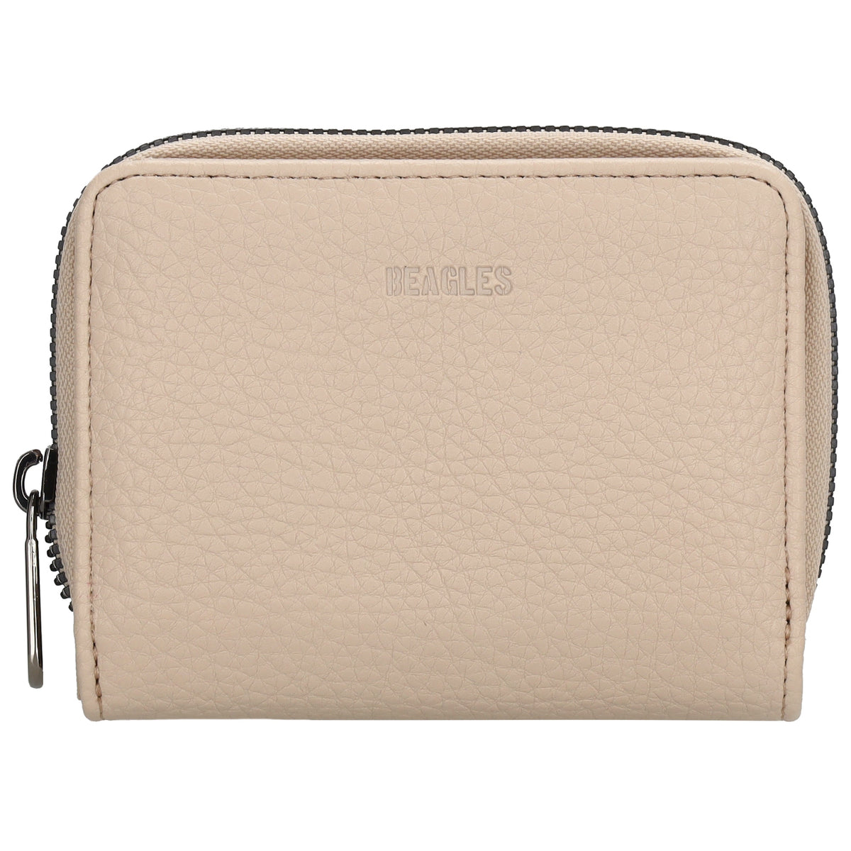 Damenbörse 12x9cm im Querformat in Taupe mit Druckknopf - leder-accessoires.com