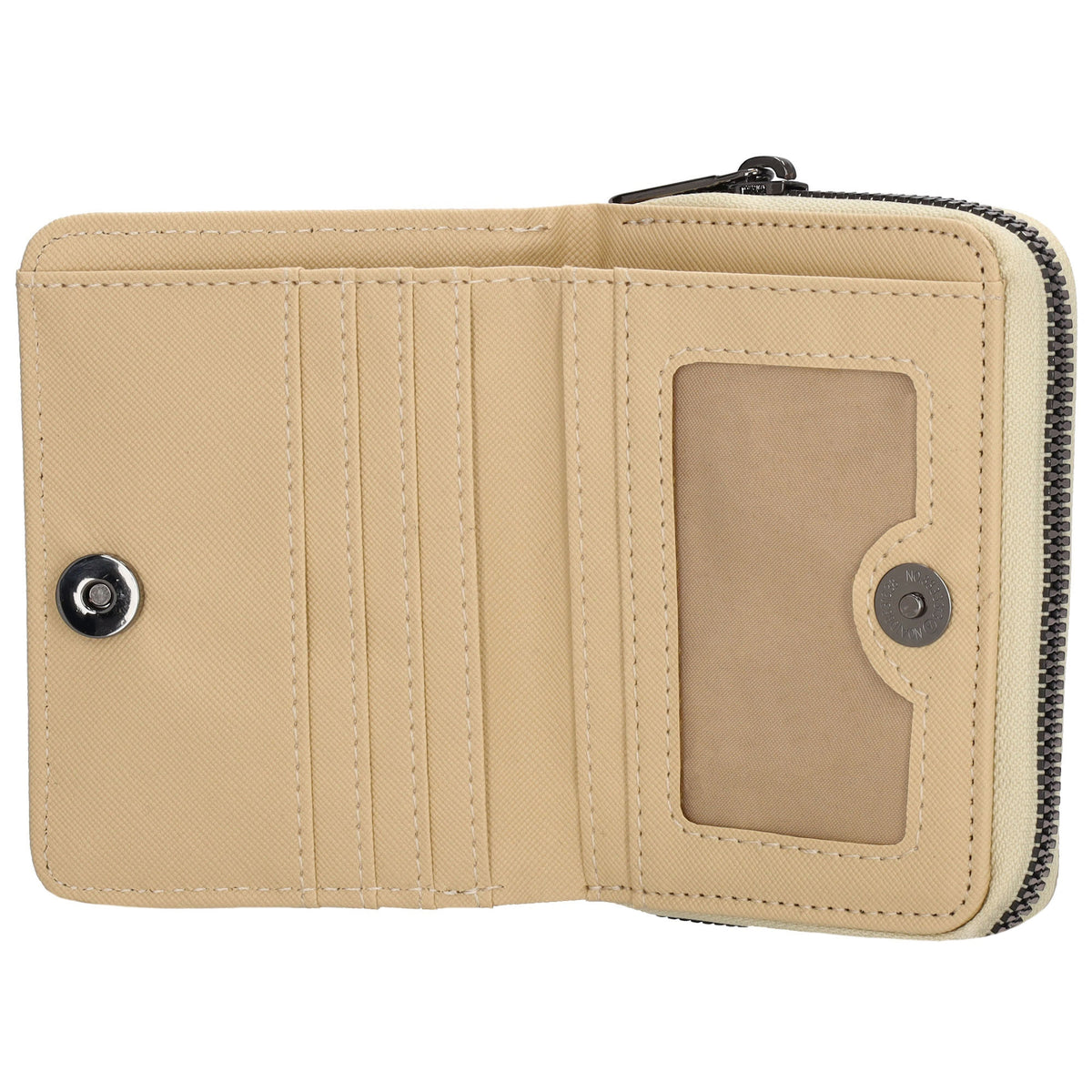 Damenbörse 12x9cm im Querformat in Gold-Metallic mit Druckknopf - leder-accessoires.com