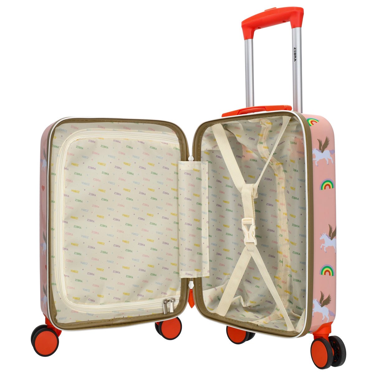 Reisetrolley "Einhorn" 4-Rad 47cm in Rosa - leder-accessoires.com
