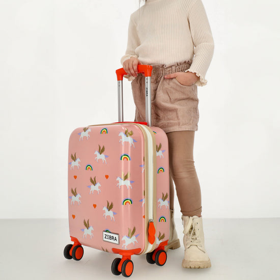 Reisetrolley "Einhorn" 4-Rad 47cm in Rosa - leder-accessoires.com