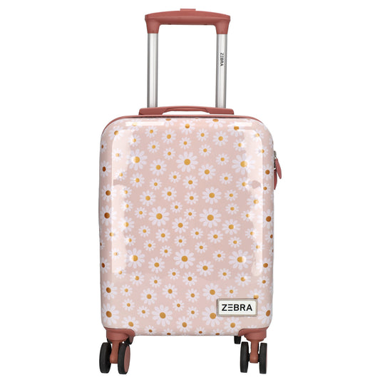 Reisetrolley "Blumen" 4-Rad 47cm in Hellrosa - leder-accessoires.com