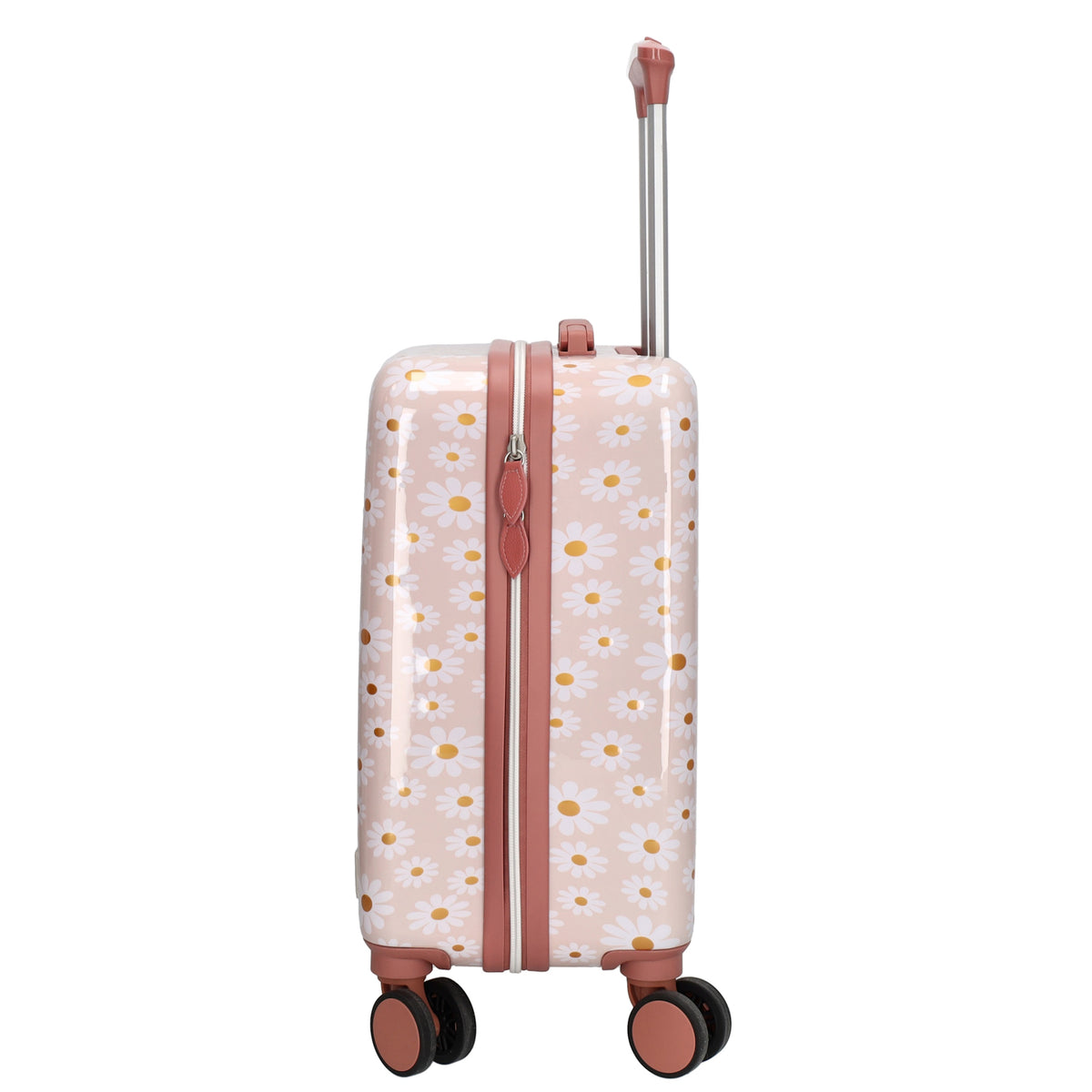 Reisetrolley "Blumen" 4-Rad 47cm in Hellrosa - leder-accessoires.com