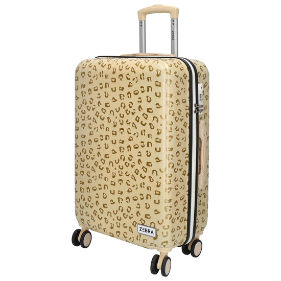 Reisetrolley|Hartschale 66cm in Gold|Zebra mit 4-Rad - leder-accessoires.com