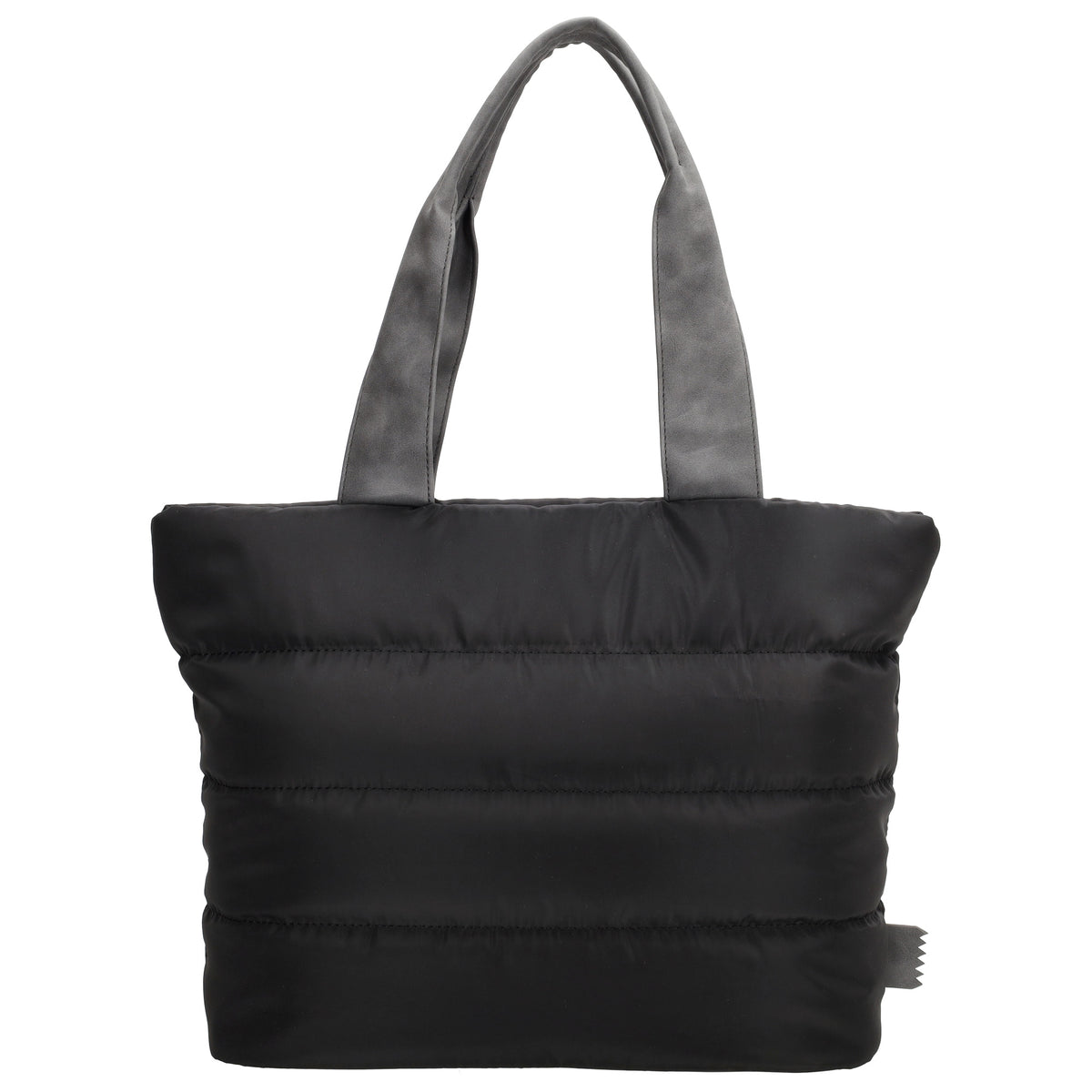 Shopper gesteppt 42x30cm in Schwarz aus Kunstleder - leder-accessoires.com