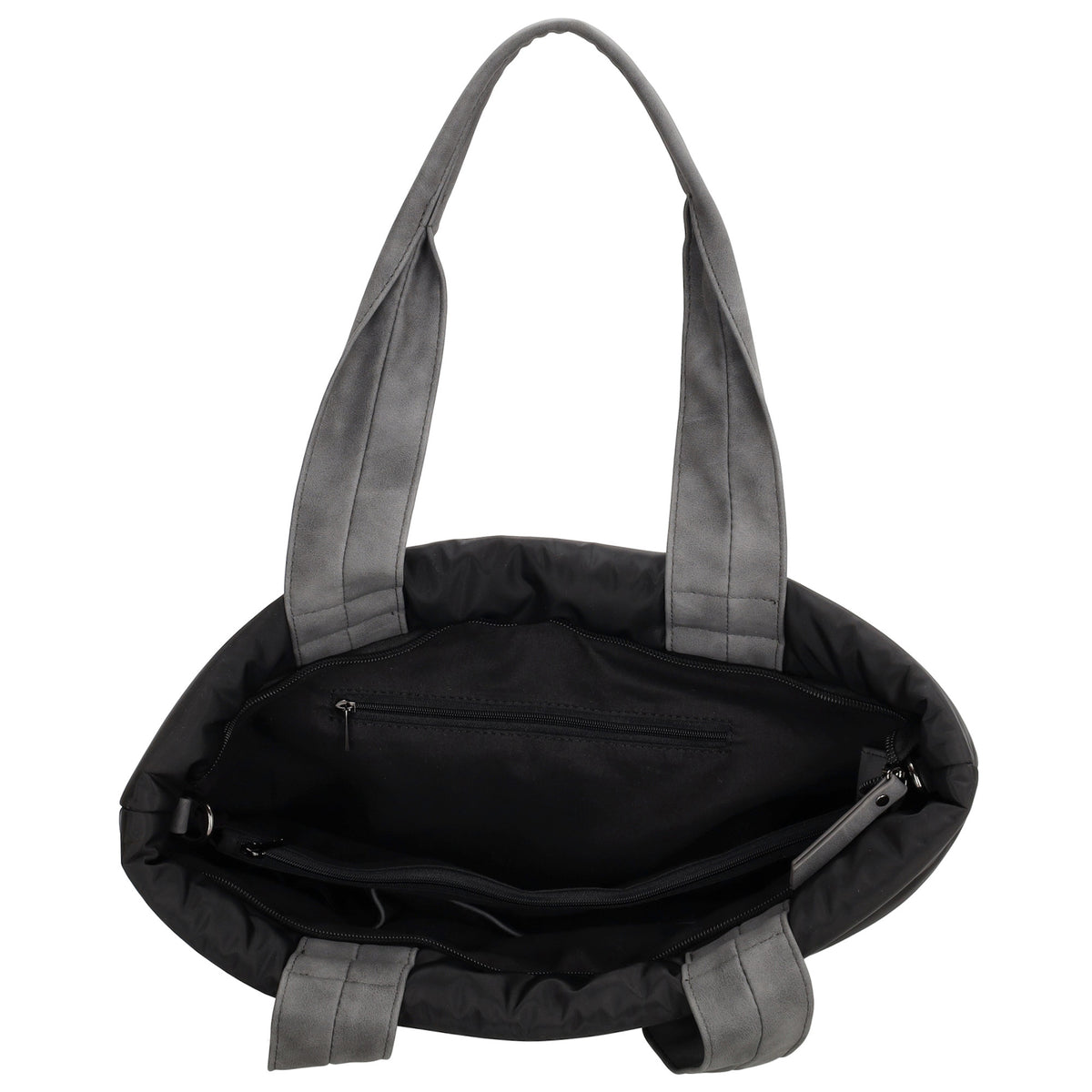 Shopper gesteppt 42x30cm in Schwarz aus Kunstleder - leder-accessoires.com